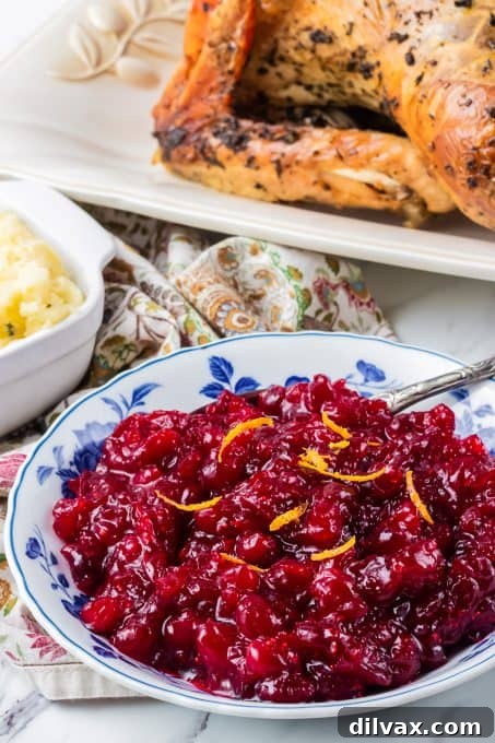 Whole berry sauce made with fresh cranberries.