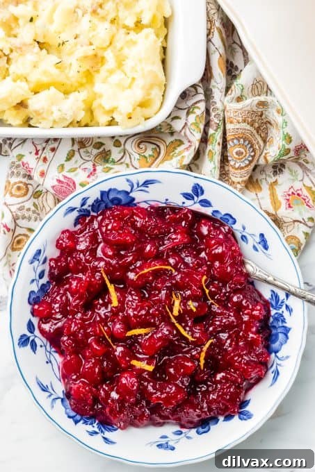 Orange zest and a bowl of cranberry sauce.