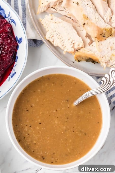 Gravy made with or without pan drippings.