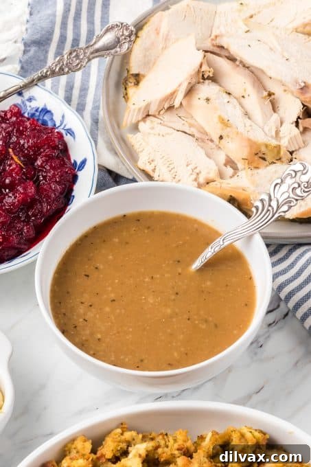 Gravy made with turkey drippings (or without!).