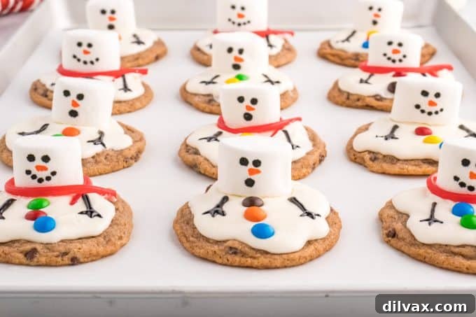 A tray of snowmen melting cookies.