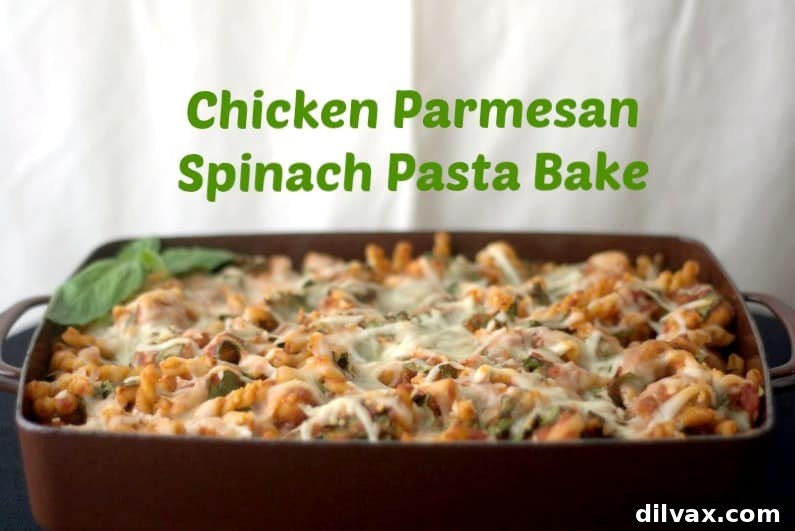 Hearty Chicken Parmesan Spinach Pasta Bake 2 Chicken Parmesan Spinach Pasta Bake - a delicious new twist on an old favorite!