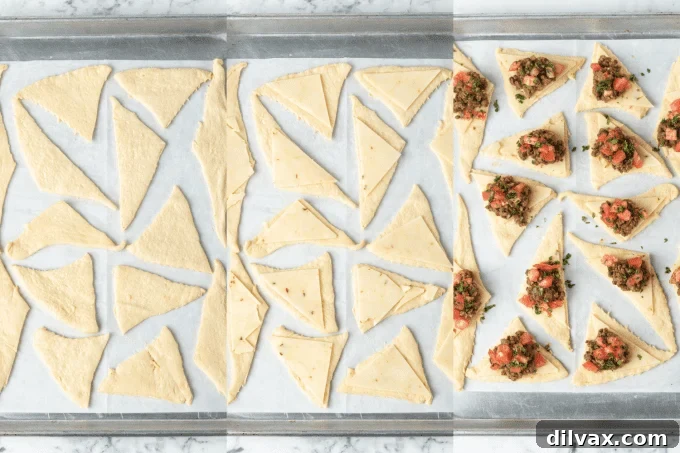 Fiesta Pockets 6 Process photos for Taco Pockets.