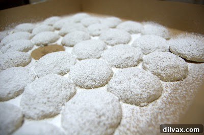 Unwrapping the Flavor: My 12 Days of Cookie Review 4 Mexican Wedding Cake Cookies generously dusted with powdered sugar