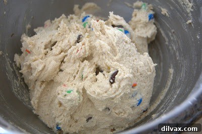 Chilled cookie dough, ready for scooping.