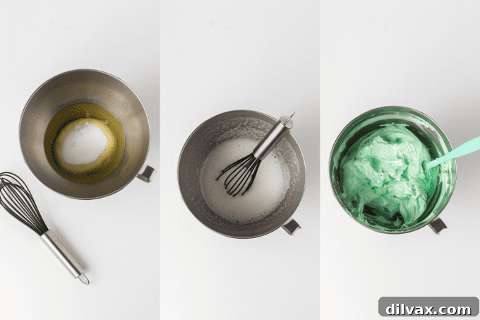 Process photos for Meringue Christmas Trees.