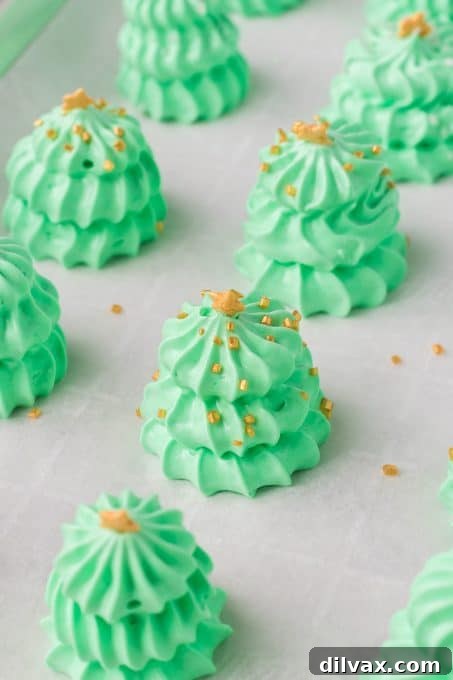 Christmas trees made from meringue.