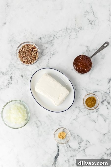 Ingredients for Sweet Curry Dip Curry Dip Ingredients laid out