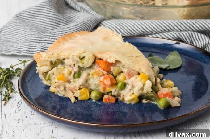 Comforting Turkey Pot Pie 2 Golden brown Turkey Pot Pie with flaky crust