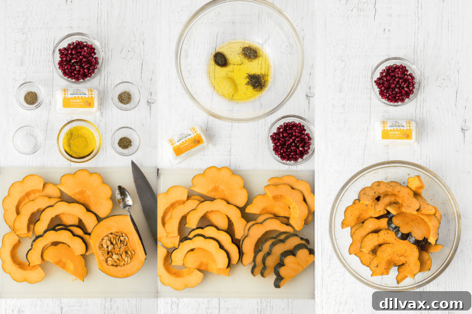 Roasted Acorn Squash with Goat Cheese process photos.