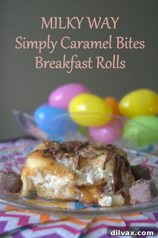 Fluffy breakfast rolls filled with cream cheese and MILKY WAY Simply Caramel, drizzled with chocolate and caramel.