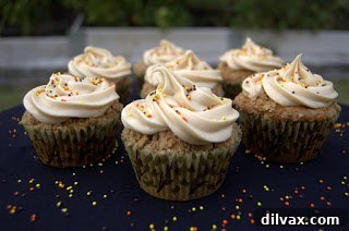 National Cupcake Day is Here 4 Apple Crumb Cupcakes with caramel buttercream frosting, topped with crumb topping