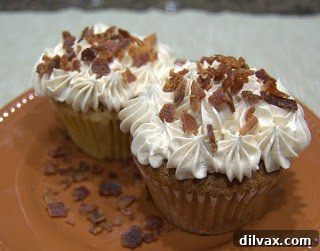 National Cupcake Day is Here 5 Cinnamon French Toast Cupcakes with maple buttercream frosting and crumbled bacon