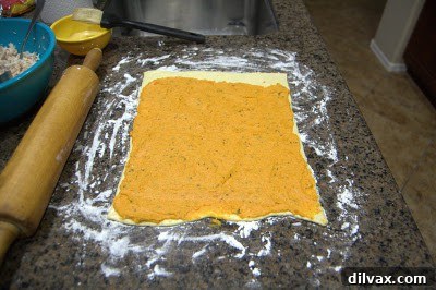 Savory Butternut Chicken Pinwheels on Sautéed Spinach with a Rich White Wine Mushroom Sauce 9 img 351 8