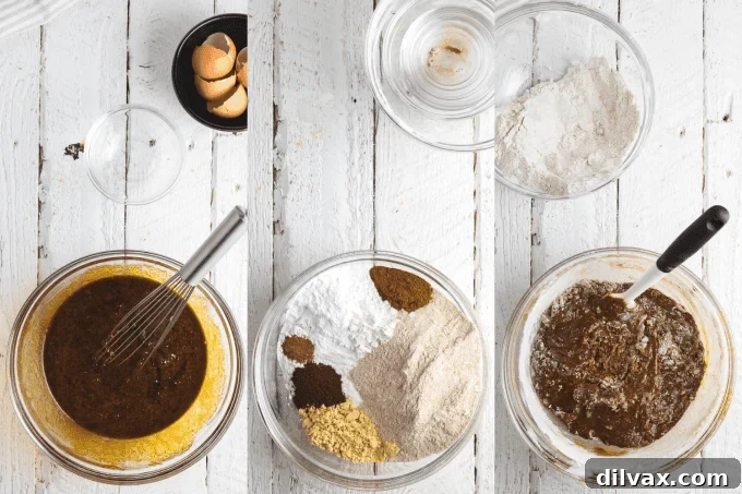 Spiced Gingerbread Biscotti 5 Mixing the dough for Gingerbread Biscotti