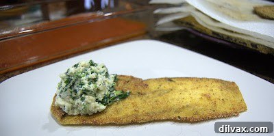 Rolling eggplant with ricotta filling