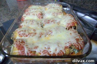 Baked eggplant rollatini fresh out of the oven