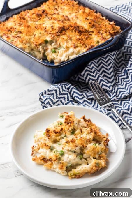 Peas and shredded chicken mixed in creamy Alfredo sauce