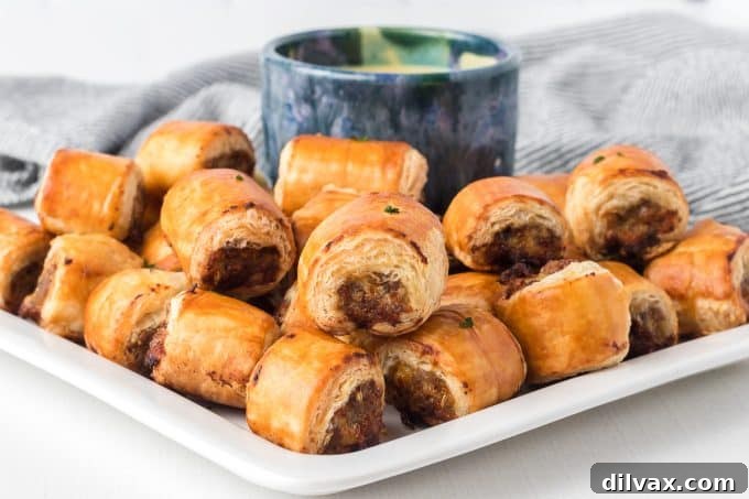 Sausage Rolls, golden brown and flaky