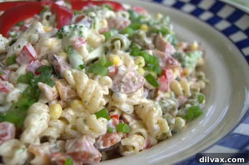 Sausage Veggie Pasta Salad - a hearty side or complete meal with a great combination of flavors!