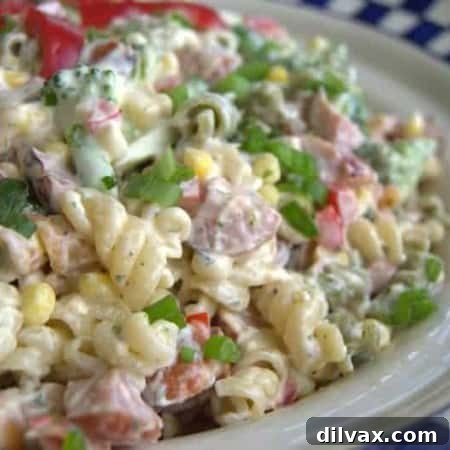Sausage Veggie Pasta Salad - a hearty side or complete meal with a great combination of flavors!