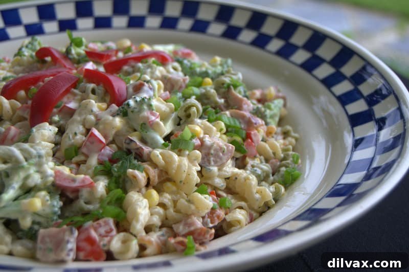 Sausage Veggie Pasta Salad - a hearty side or complete meal with a great combination of flavors!
