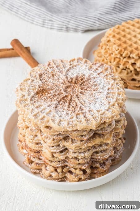 A beautifully composed shot of Chai Pizzelles, highlighting their intricate design.