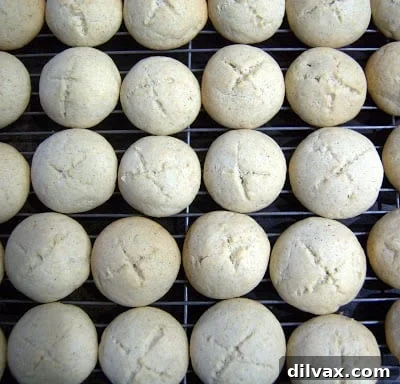 Baked cookies cooling on a wire rack