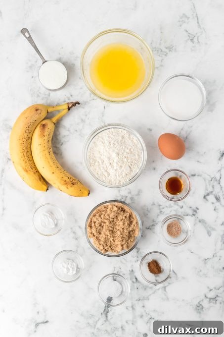 Banana bread ingredients