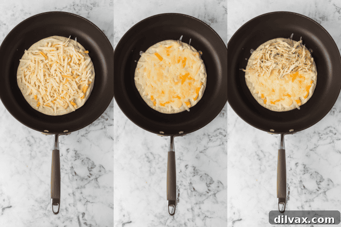 Mouthwatering Chicken Quesadillas 6 Step-by-step photos showing the process of making chicken quesadillas