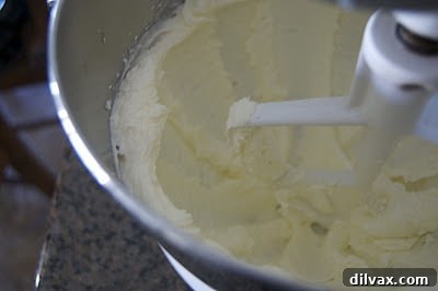 Chocolate Peppermint Shortbread Day 2 of 12 Festive Cookies 4 Sugar being gradually added to creamed butter in a mixer