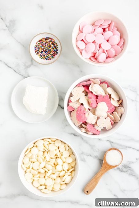 Carnival Cookie Pops 4 Circus Animal Cookie Pops Ingredients laid out on a table