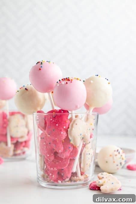 Carnival Cookie Pops 9 Circus Cookie Pops on a baking sheet