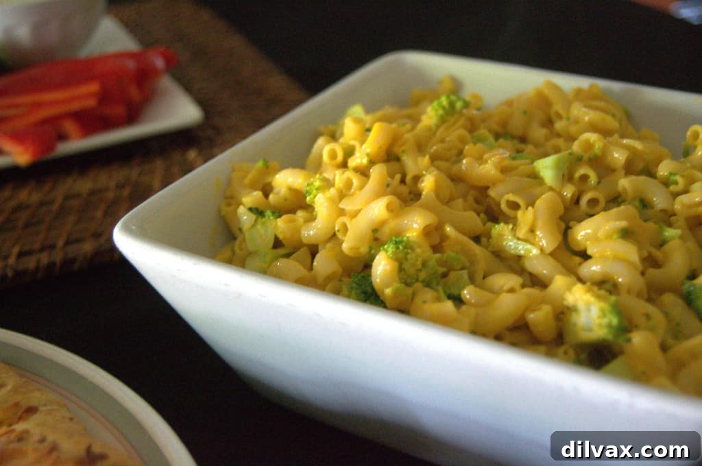 Budget-Friendly Barbecue Chicken Salad Crescent Ring 13 Close-up of creamy Kraft Macaroni and Cheese with fresh broccoli florets