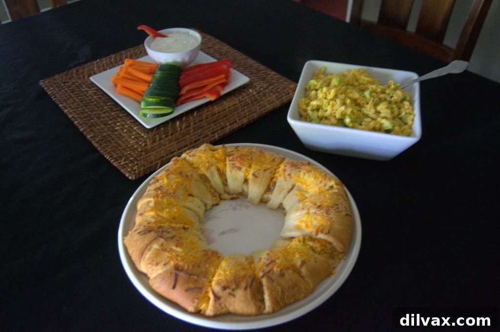 Budget-Friendly Barbecue Chicken Salad Crescent Ring 4 Ingredients for a budget-friendly family dinner with Kraft products displayed on a counter