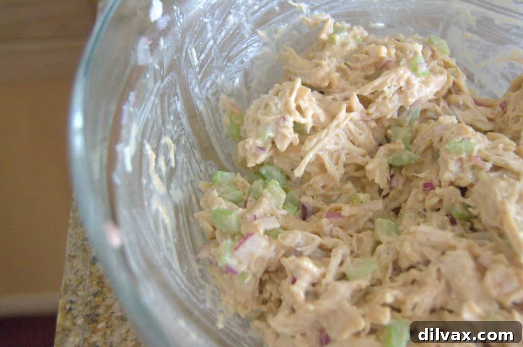 Budget-Friendly Barbecue Chicken Salad Crescent Ring 6 Prepared barbecue chicken salad, mixed and ready for the crescent roll ring