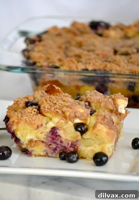 Sunrise Blueberry Baked Oats 8 Baked Blueberry Cream Cheese French Toast, a delicious breakfast or brunch option.