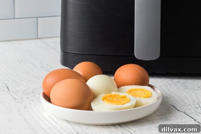 Air Fryer Hard Boiled Eggs cooked to perfection