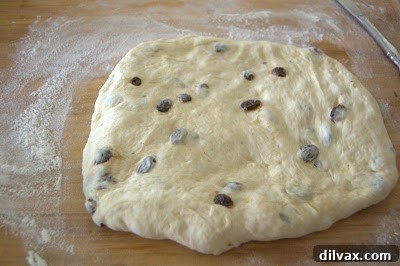 Dough flattened into an 8-inch square.
