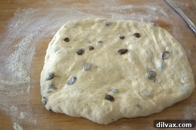 Dough flattened into an 8-inch square.