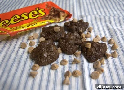 Delicious Chocolate Peanut Butter Chip Cookies stacked on a cooling rack, ready to be enjoyed.