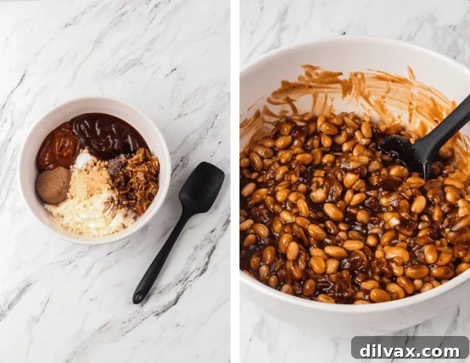 Sweet & Savory Bean Bake 5 Bacon cooking in a skillet, an essential first step for flavoring the homemade baked beans.