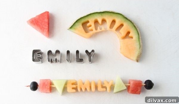 More Than 25 Creative Back to School Lunch Ideas 28 Vibrant fruit kabobs presented as edible place cards, showcasing a fun and healthy way to serve fruit.