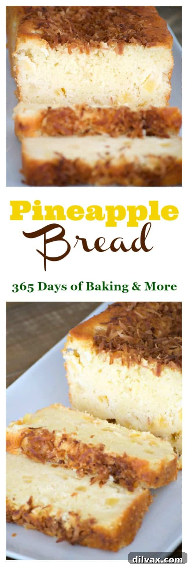 This Pineapple Bread is a great treat in the morning with your cup of coffee and the toasted coconut on the top helps you feel like you're in the tropics! This Pineapple Bread is a great treat in the morning with your cup of coffee and the toasted coconut on the top helps you feel like you're in the tropics!