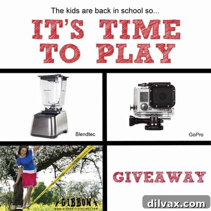 Time to Play Giveaway featuring prizes like BlendTec, GoPro, and Slackline