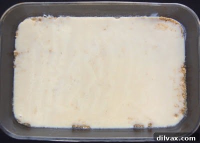 Sweetened condensed milk covered with shredded coconut.