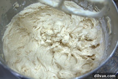 Alternating dry and wet ingredients into the batter