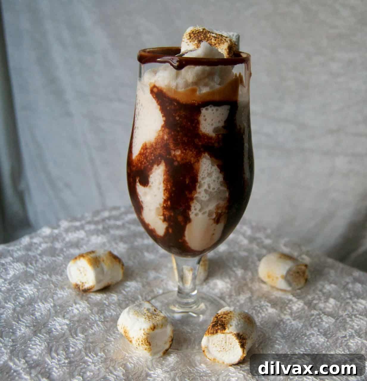 Sweet Southern Brew 8 A rich and creamy frozen marshmallow mudslide cocktail, perfect for a luxurious treat.