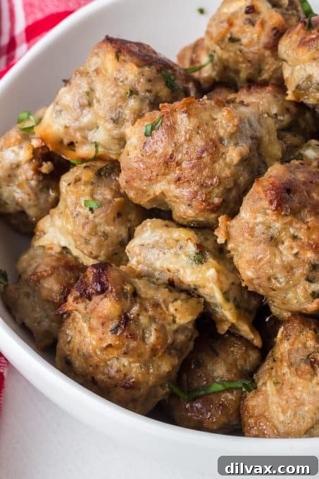 Savory Handcrafted Meatballs 9 A serving of homemade meatballs, illustrating their perfect round shape and appealing texture.