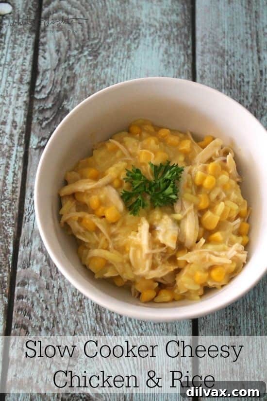 Slow Cooker Cheesy Chicken and Rice